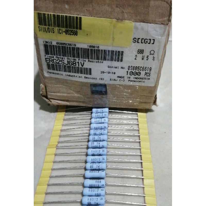 Jual RESISTOR 680, ohm, 2 WAT ORIGINAL PANASONIC | Shopee Indonesia