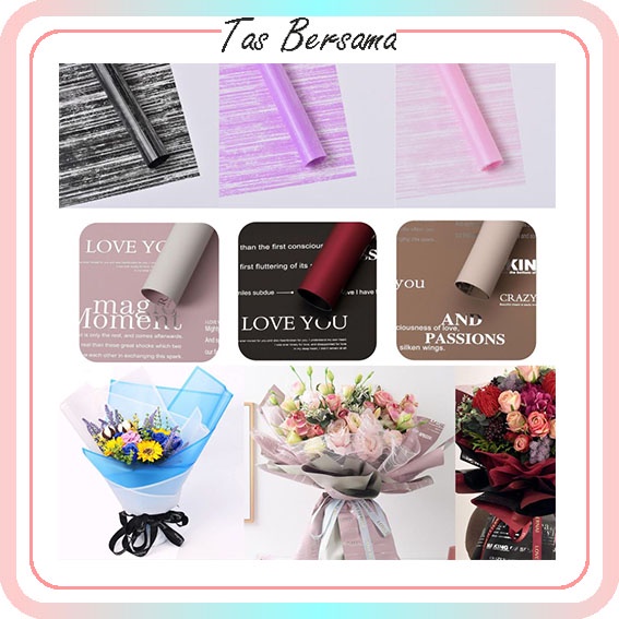 Jual Flower Wrapping Paper Transparan Warna Pastel Kertas Buket Bunga Polos Korea Cellophane