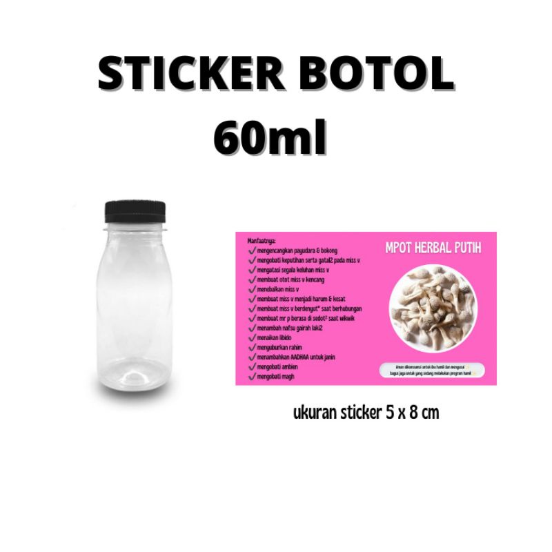 Jual STICKER BOTOL UKURAN 60 ML | STICKER BOTOL WATERPROOF | Shopee ...