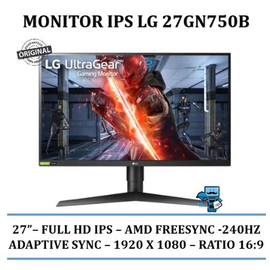 Jual Monitor IPS Gaming LG 27GN750B 27GN750 B - 240HZ FULL HD FreeSync ...