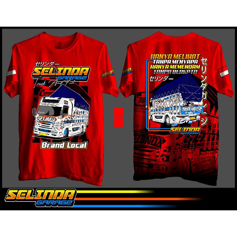 Jual Kaos Truk SELINDA GARAGE Plastisol Merah Shopee Indonesia