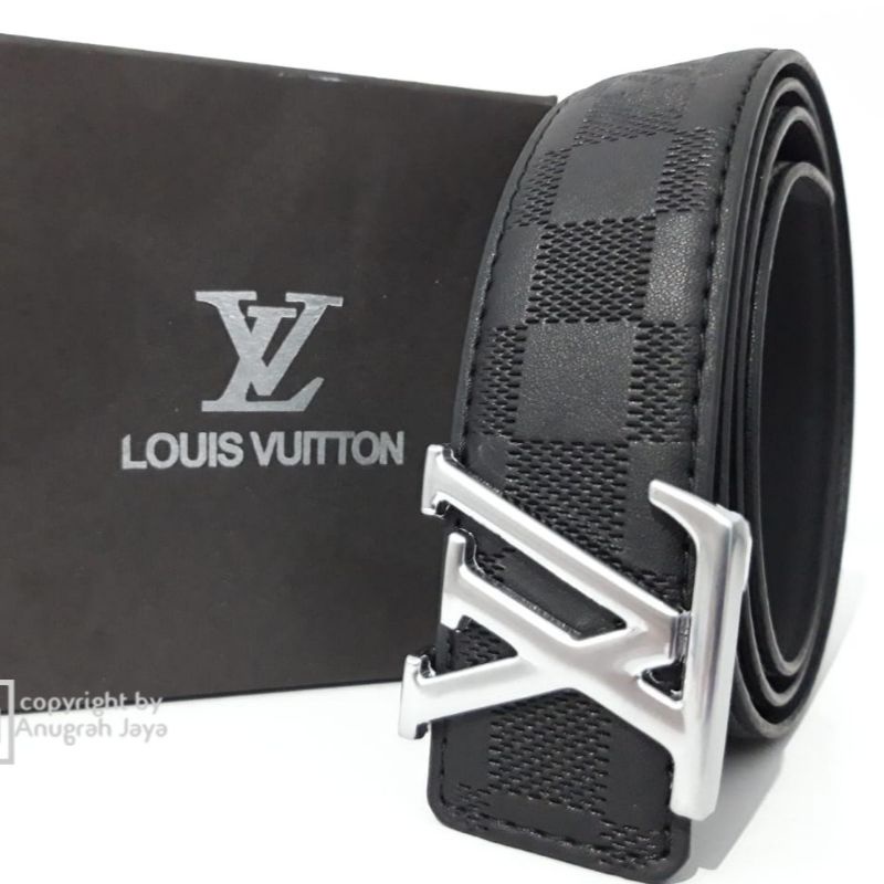 Ikat Pinggang Pria Wanita LV Model Lubang Embos Damier Free Box