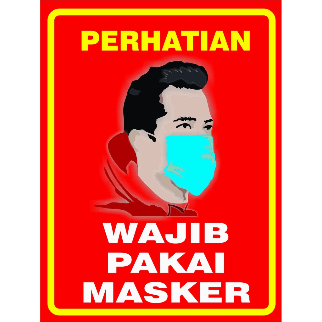 Jual STIKER WAJIB PAKAI MASKER | Shopee Indonesia