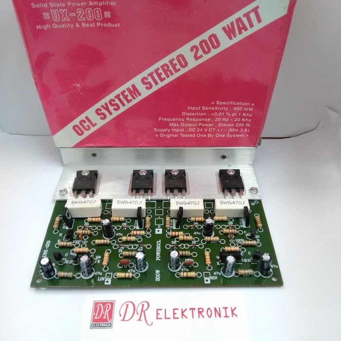 Jual Kit Power Ampli Amplifier UX - 200 OCL System'Stereo 200 watt