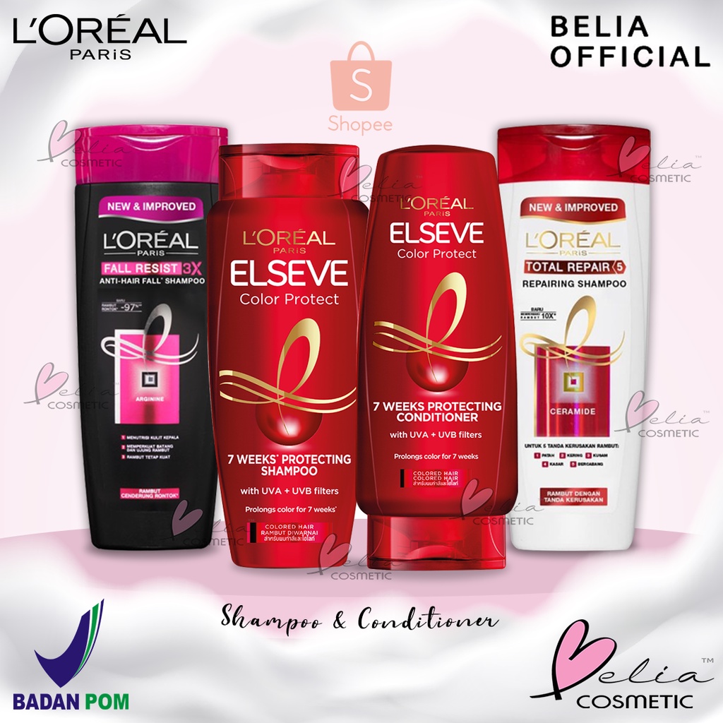 Jual BELIA L'Oreal Paris Shampoo & Conditioner | Anti Rontok | Total ...