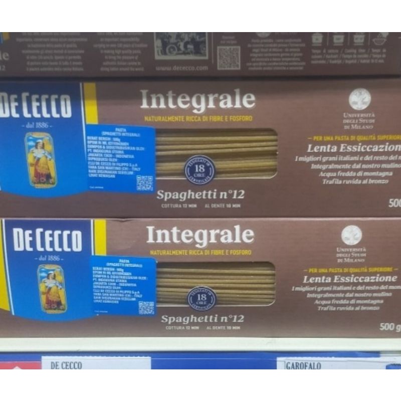 Jual dececco integrale pasta spaghetti spaghetty 500gr wholewheat ...