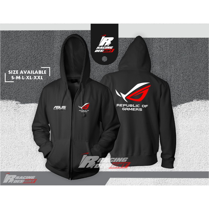 Jual Jaket Hoodie Resleting Asus ROG Terbaru Kualitas Distro IR merch ...