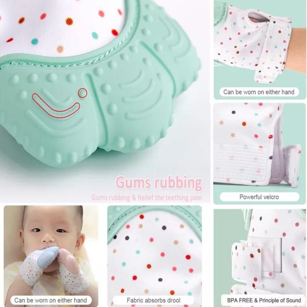 Jual Mitten Teether Gloves - Sarung tangan gigitan bayi | Shopee Indonesia