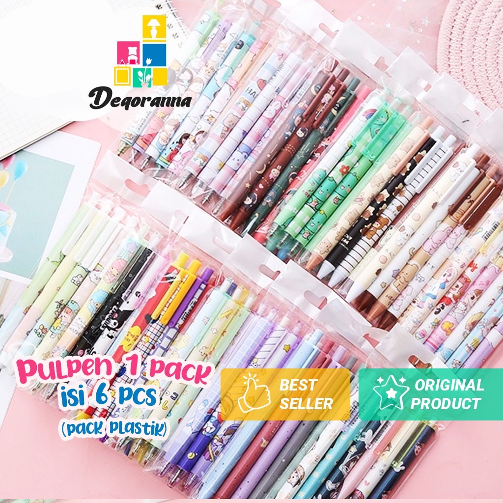 Jual Pulpen 1 Pack 6 Pcs Pulpen Gel Mekanik 0.5MM (Pack Plastik) / Pena ...