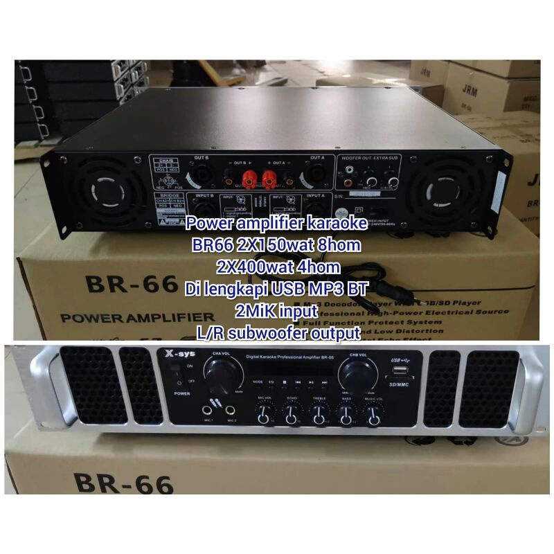 Jual Power Amplifier Karaoke Xsys BR66 2Channel Original Shopee