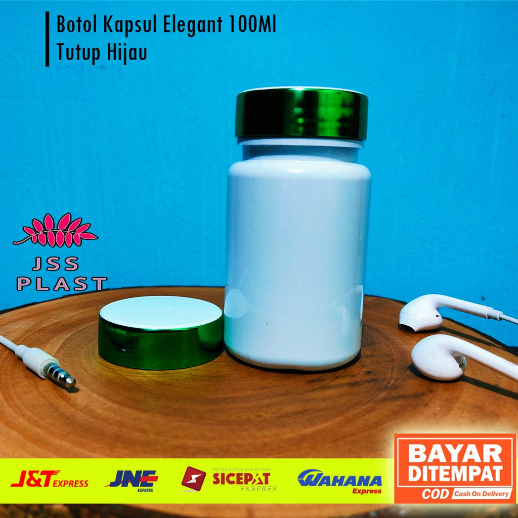 Jual Botol Kapsul Isi 30 / Botol Obat kapsul bulat bening 100 ml + Plug ...