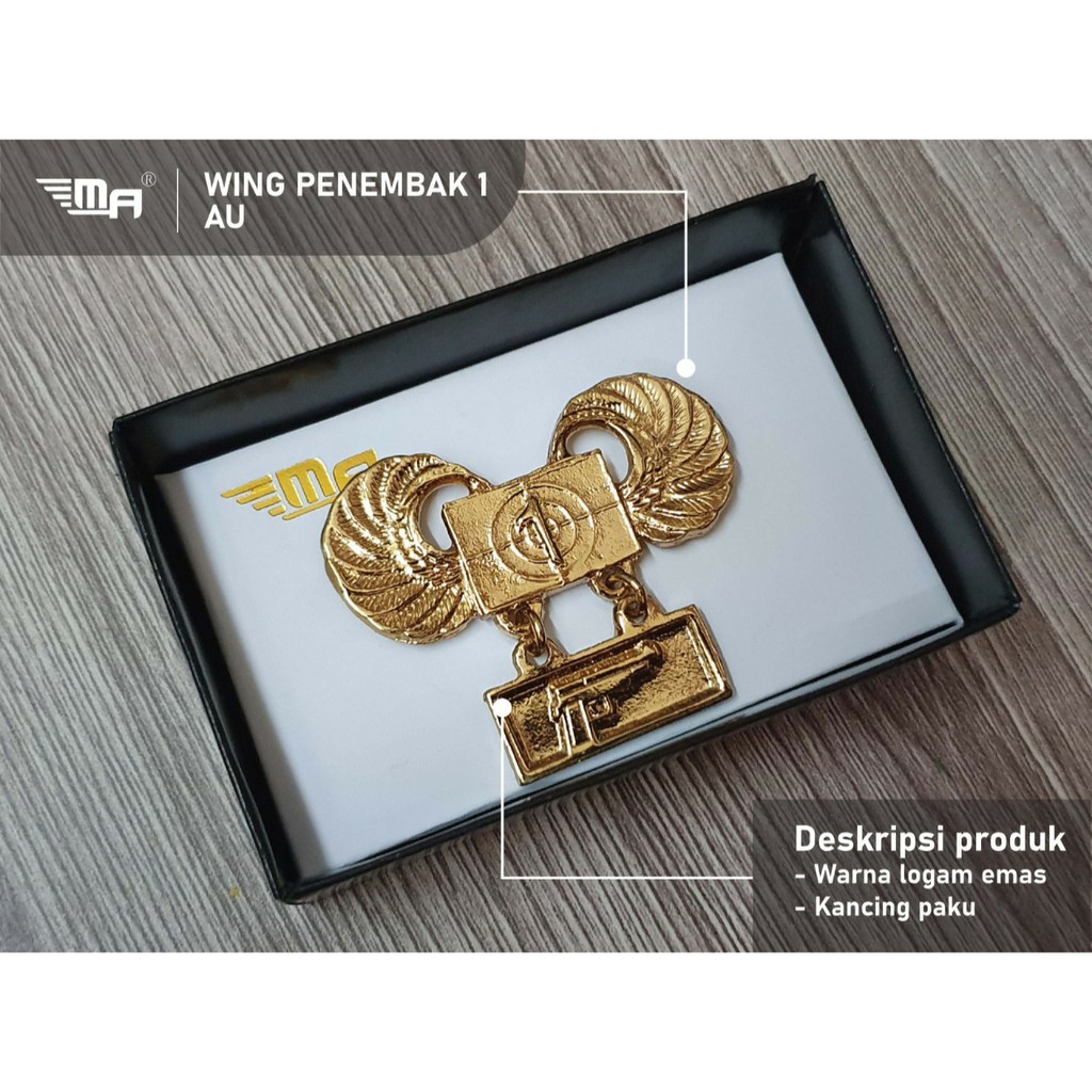 Jual WING PENEMBAK 1 2 PISTOL PANJANG PENDEK TNI AU PDH BRIVET BREVET ...