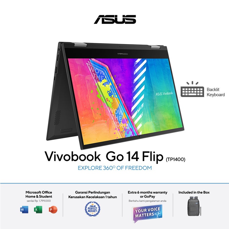 Jual Asus Vivobook Go 14 Flip Tp1400ka Vips651 Pentium N60008gb512gb Ssd14″ Touchwin 11 4316