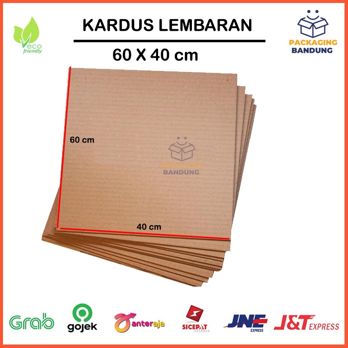 Jual Kardus Karton Lembaran Single Wall 60 X 40 Cm Sheet Polos, Tebal 3 ...