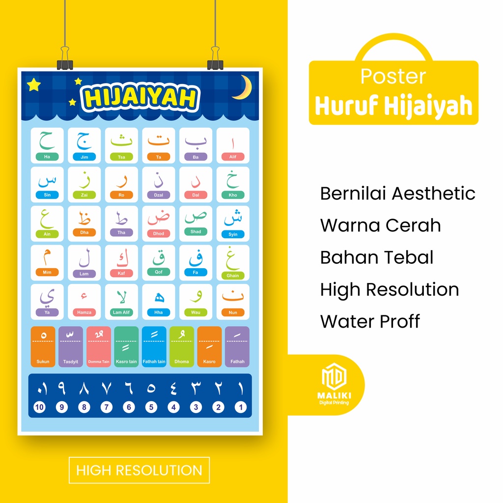 Jual POSTER PEMBELAJARAN HURUF HIJAIYAH | Shopee Indonesia