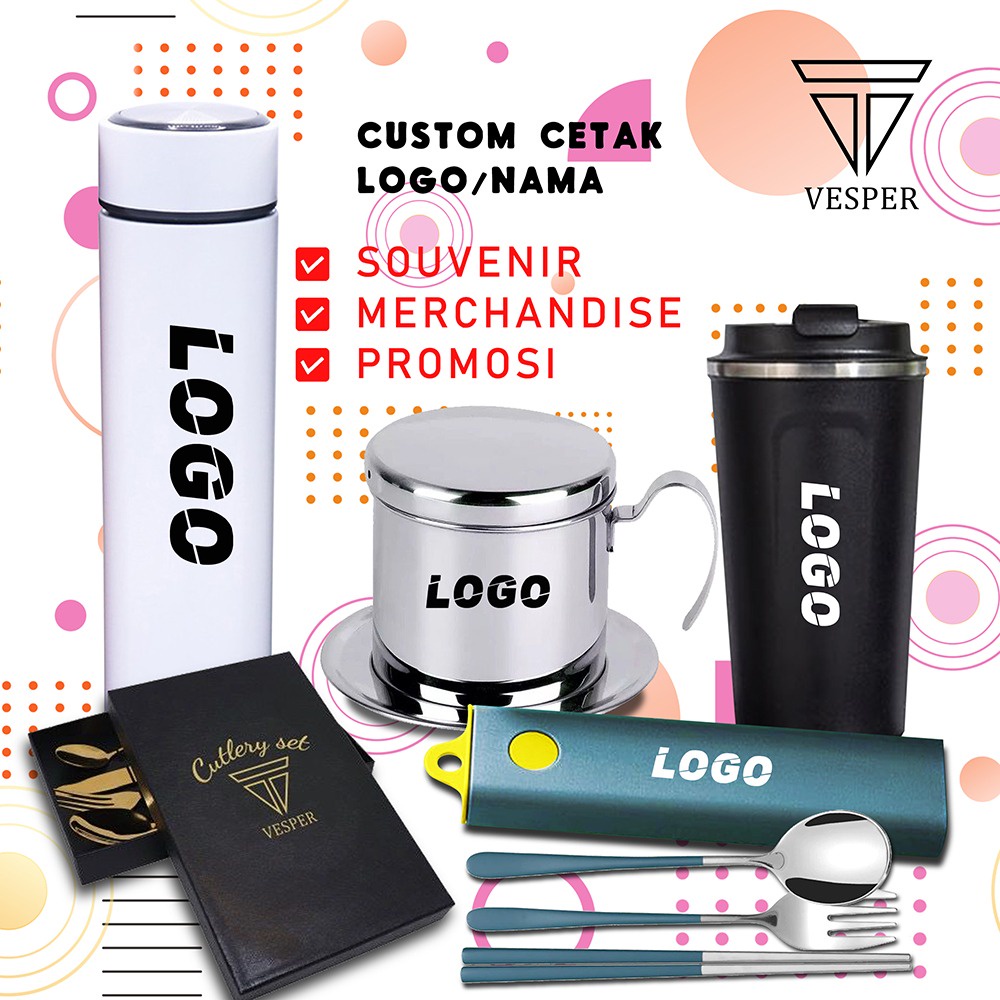 Jual Jasa Custom Print Cetak Logo Nama Tumbler Box Tempat Alat Makan Gelas Souvenir Promosi 6977