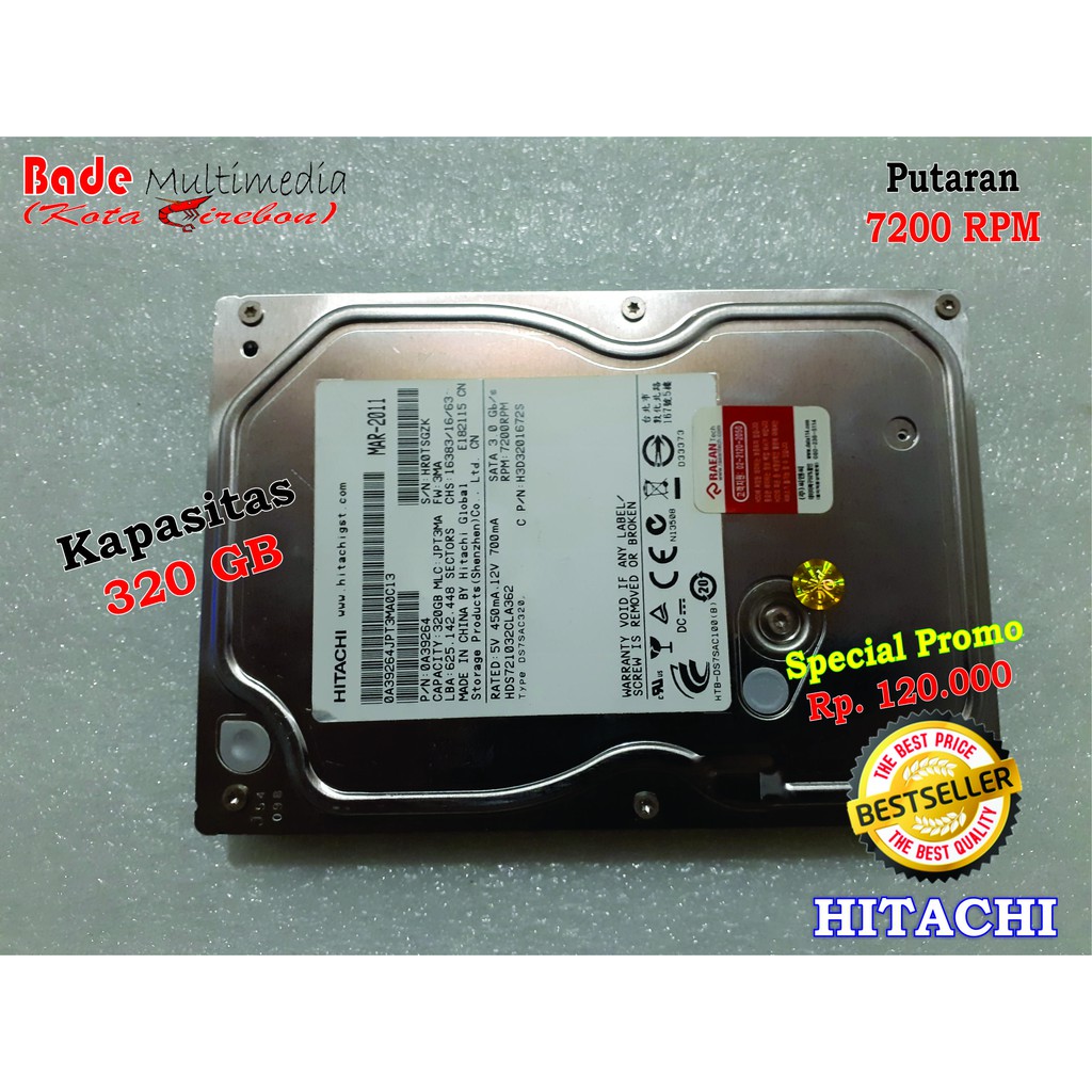 Jual Hardisk HDD Internal-Eksternal Komputer PC 3.5 Inch 320GB Hitachi ...