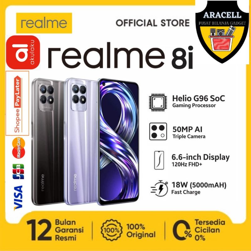 Jual Realme 8i 6/128 resmi realme 1 tahun | Shopee Indonesia
