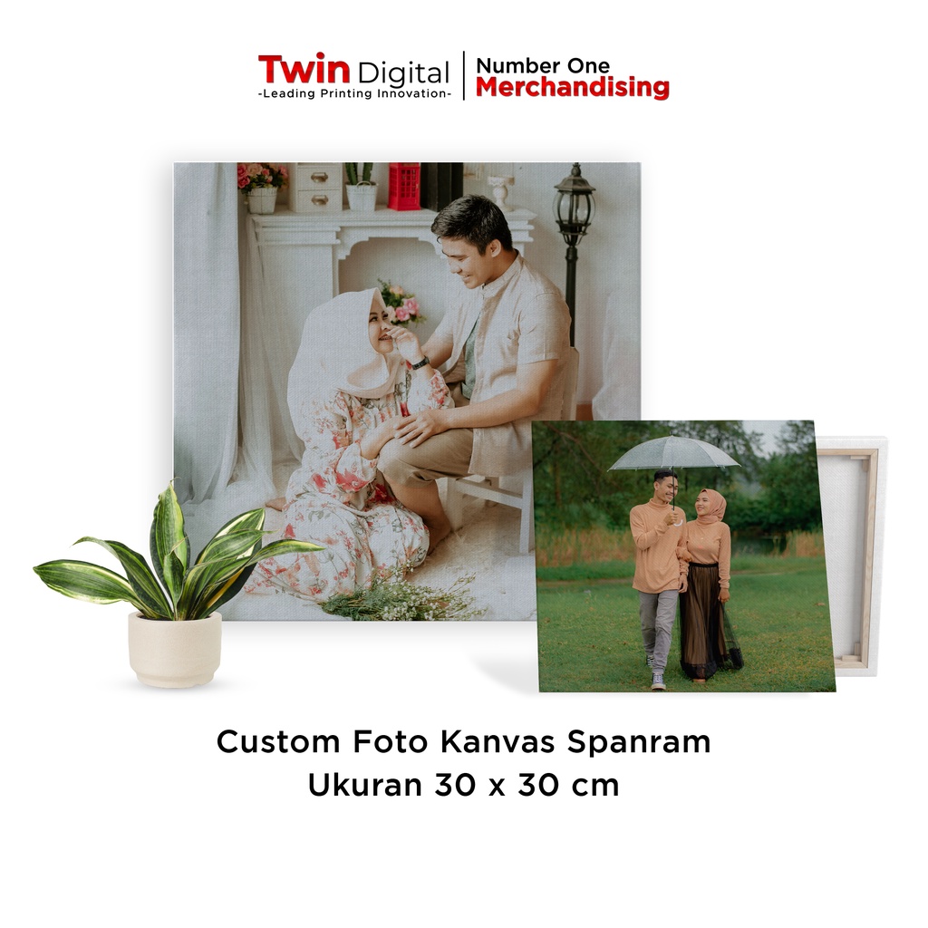 Jual Twindigital Custom Cetak Foto Prewedding Canvas Spanram Include