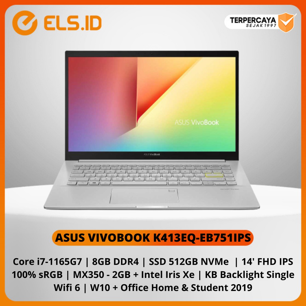 Jual Laptop Asus Vivobook K413eq Eb751ips Intel Core I7 1165g7 8gb 512gb Mx350 2gb W10 Ohs 9684