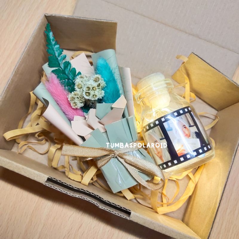 Jual [TP] GIFT BOX MINI BOUQUET, PHOTO IN A BOTTLE LED - HADIAH WISUDA ...