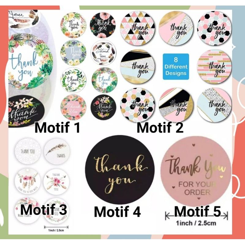 Jual PROMO Stiker ucapan isi 100 terima kasih sticker parsel souvenir ...