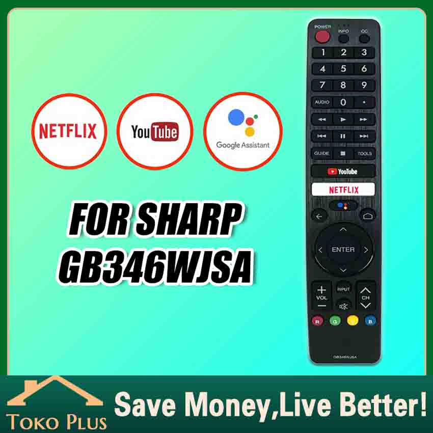 Jual REMOT SMART TV SHARP ANDROID ASISTEN GOOGLE GB326WJSA REMOT REMOTE