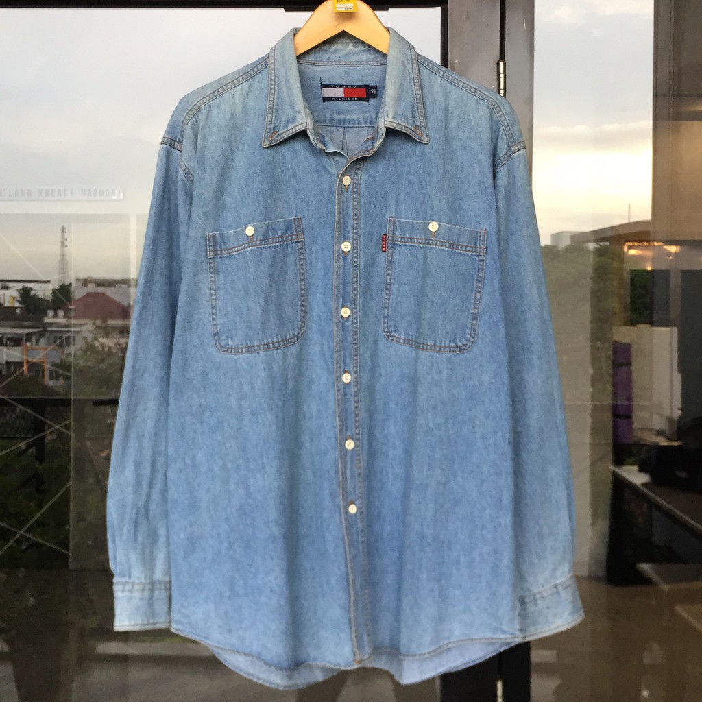 Denim tommy hilfiger outlet shirt