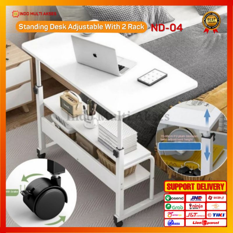 Jual Meja rak kerja komputer laptop desk belajar lipat roda standing ...