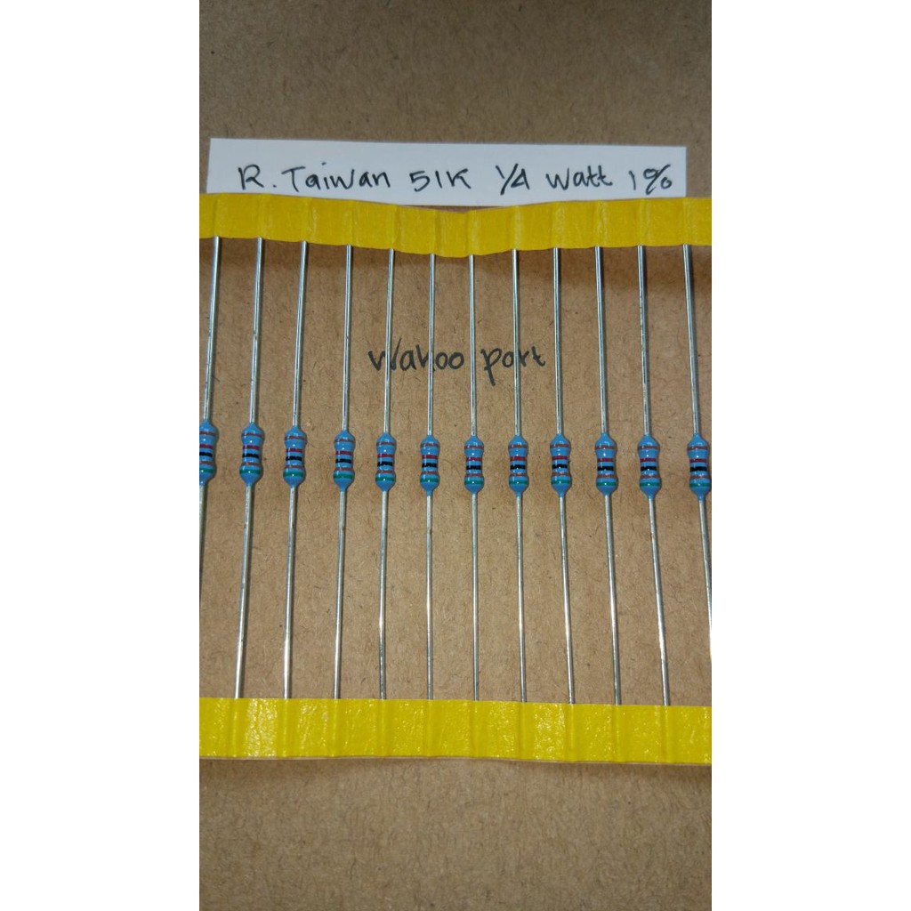 Jual Resistor 51K metal film 1/4 watt taiwan 1% | Shopee Indonesia
