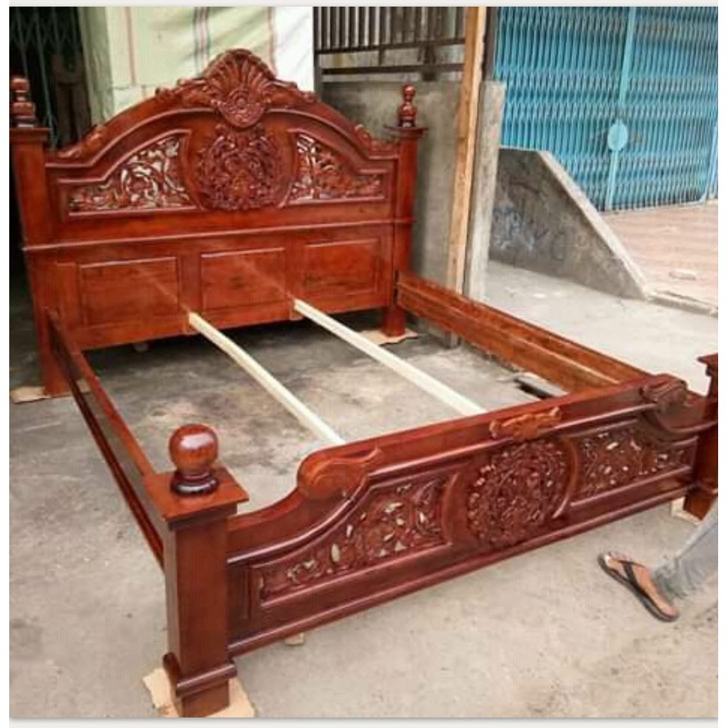 Jual TEMPAT TIDUR KAYU WARNA COKLAT JATI MR | Shopee Indonesia