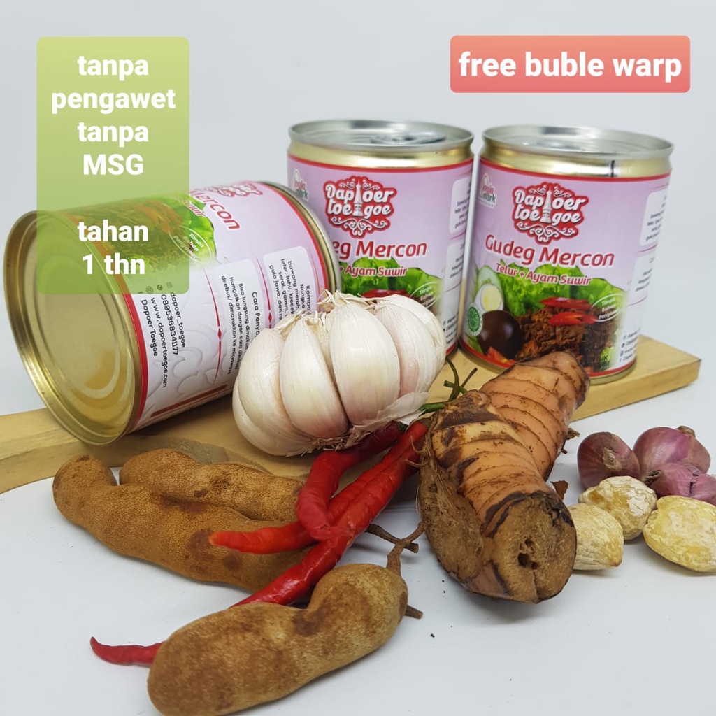 Jual Gudeg Mercon Telur Ayam Suir Dapoer Toegoe PREMIUM kemasan kaleng ...