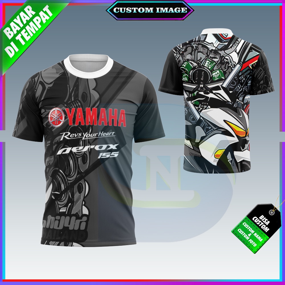 Jual Kaos Baju Yamaha Aerox 155 Jersey Kaos Yamaha Aerox 155 Revs Your Heart Terbaru Custom 7549