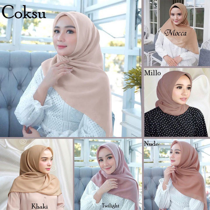 Jual BELLA SQUARE Hijab/Kerudung Segiempat Polos Pollycotton ...