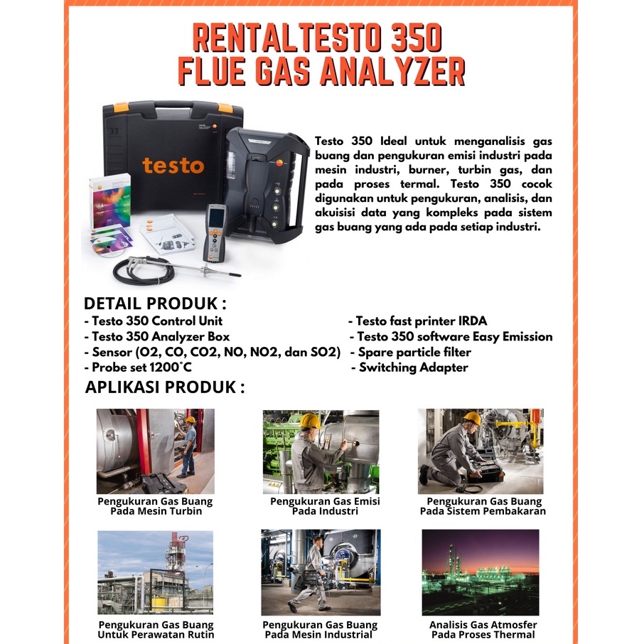Jual RENTAL / SEWA Testo 350 Flue Gas Analyzer Shopee Indonesia