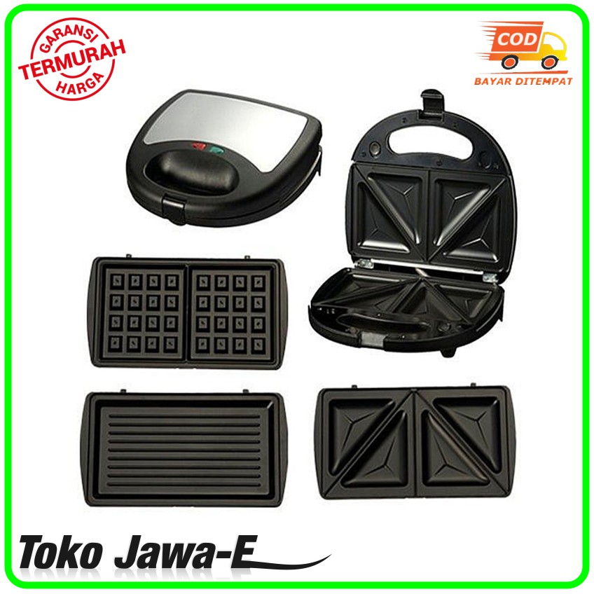 Jual SANDWICH WAFFLE MAKER IDEALIFE IL 202 Alat Pemanggang Roti 4in1
