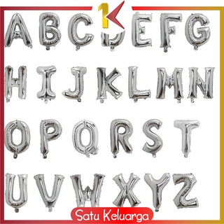 Jual Sk C Ballon Foil Abjad Alphabet Polos Silver A Z Balon Foil Angka Balon Foil Huruf