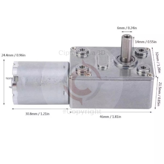 Jual DC MOTOR METAL GEAR GEARBOX 12V REDUCER HIGH TORQUE REVERSE SELF