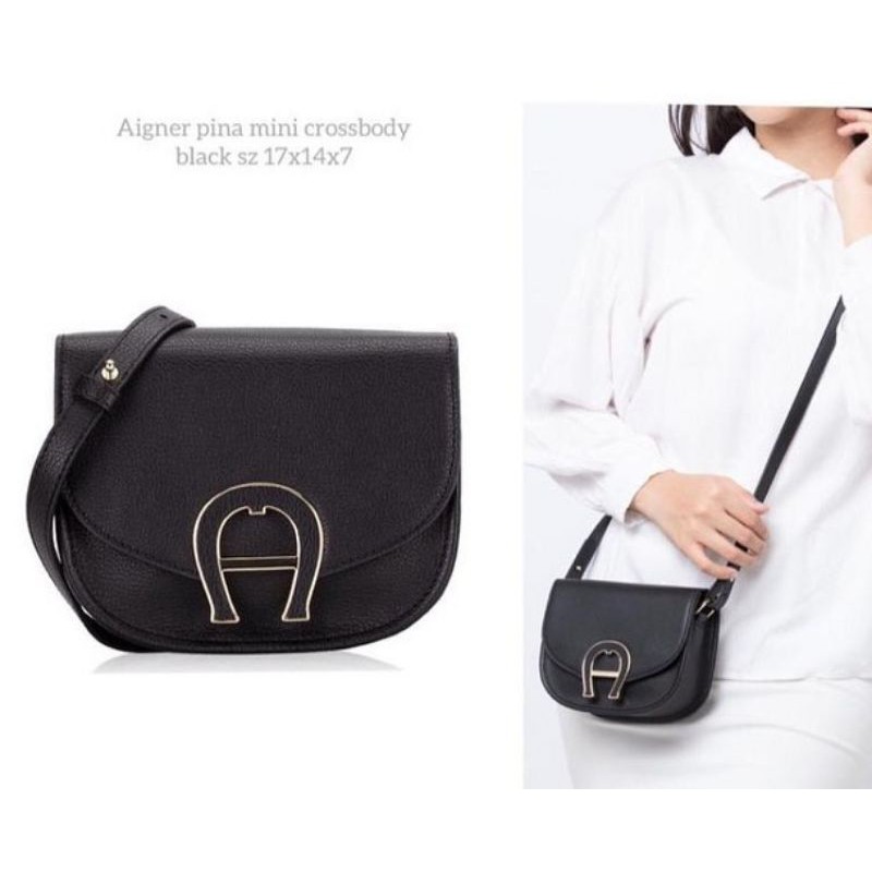 aigner pina mini crossbody black