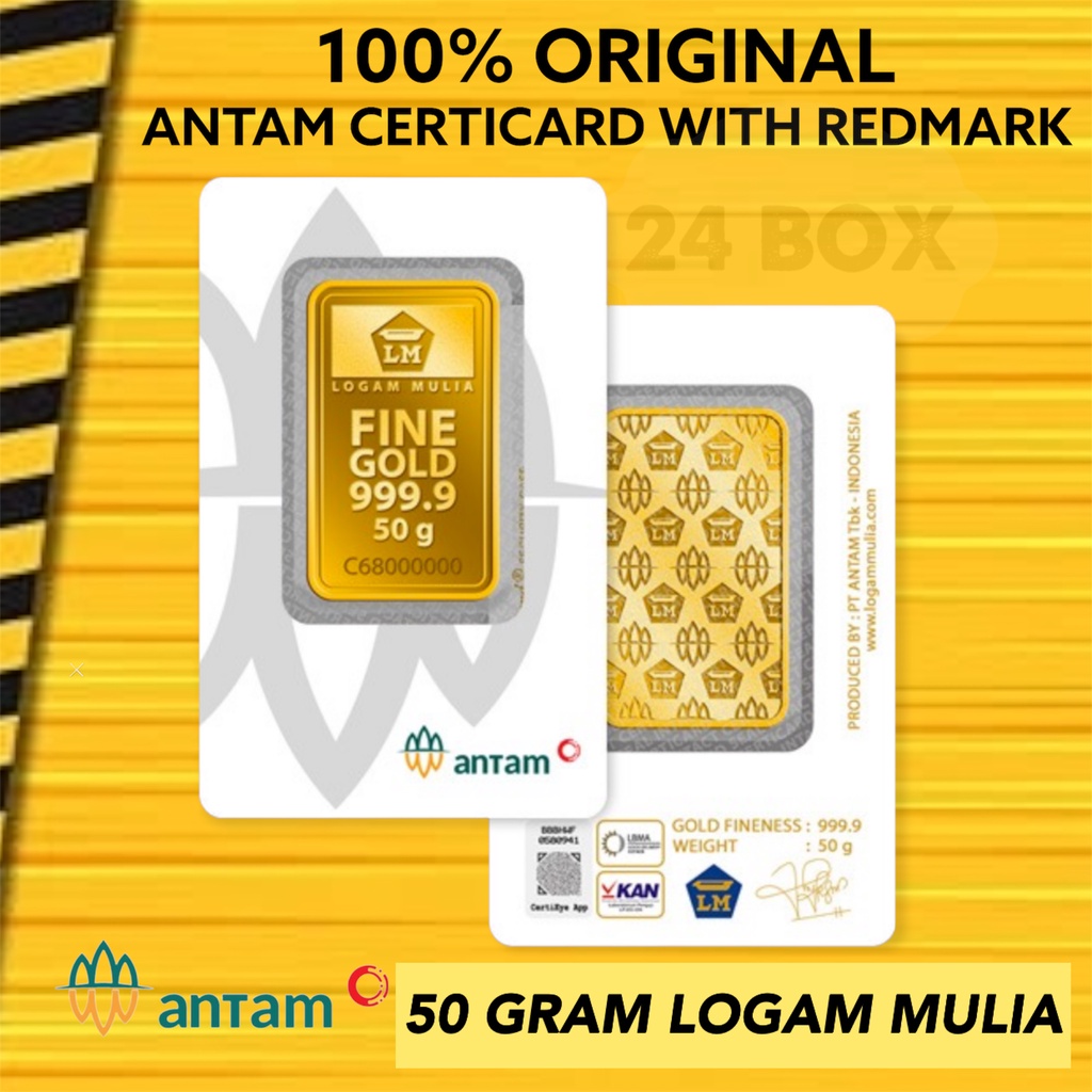 Jual LM ANTAM CERTICARD 50 GR , LOGAM MULIA EMAS ANTM CERTIEYE 50 GRAM ...