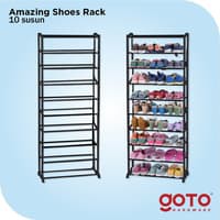 Jual Goto Amazing Portable Shoe Rack Rak Sepatu Lipat 10 Tingkat Susun ...