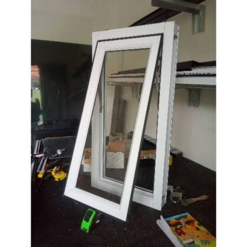 Jual Jendela aluminium 40 x 80 | Jendela kaca 80x40 putih hitam murah