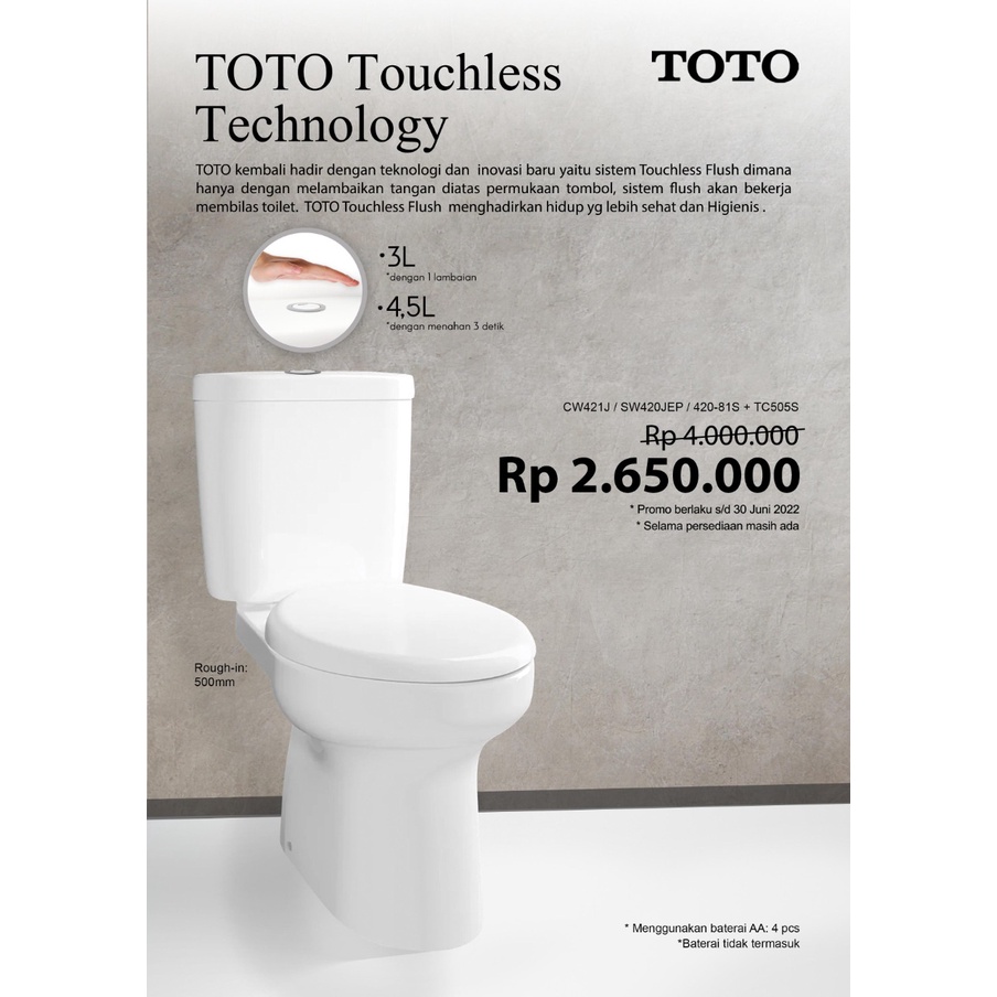 Jual Toto Kloset Duduk Toto Cw J Sensor Putih Harga Promo