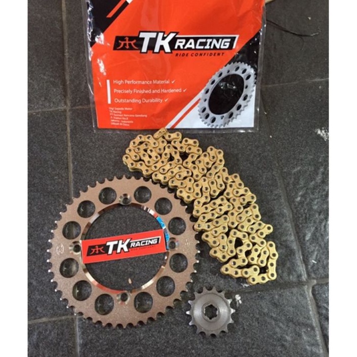 Jual Gear set KLX 150 d tracker Tk racing taguma set rantai gold Crazo ...