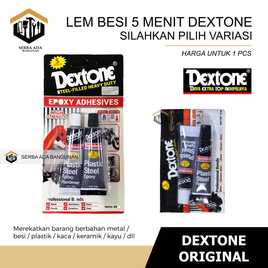 Jual Dextone Lem Besi Epoxy Plastic Steel Menit Gram Lem Perekat Besi Baja Kayu Plastik