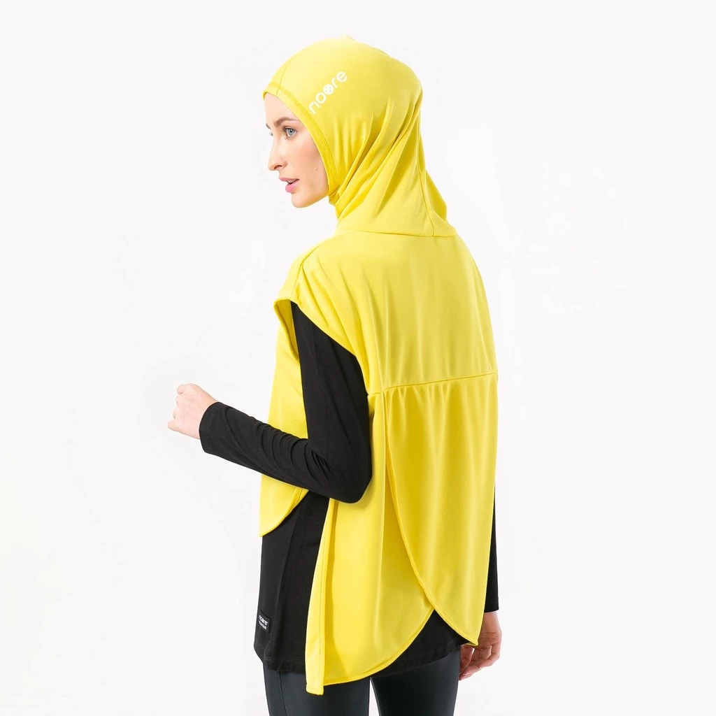 Kanza Sport Hijab Light Yellow Jilbab Olahraga untuk Aktivitas Sehari-hari