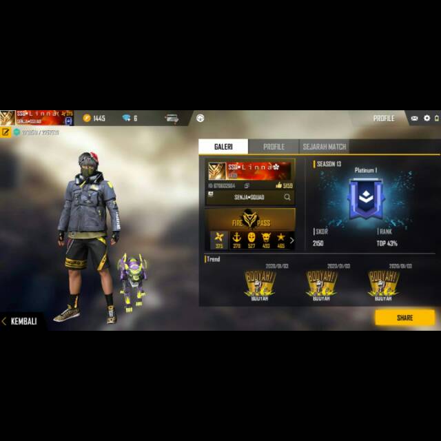 Jual JUAL AKUN FREE FIRE SULTAN Shopee Indonesia