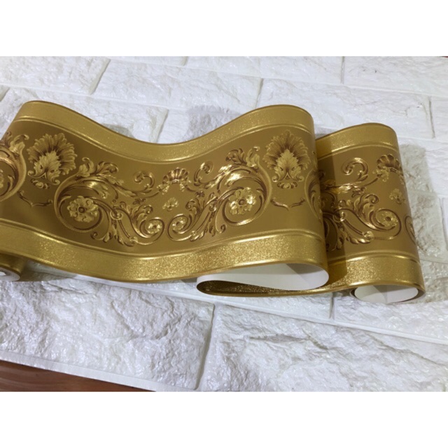 Jual Wallpaper Border List Dinding Gold Emas Mewah Metalik Shopee