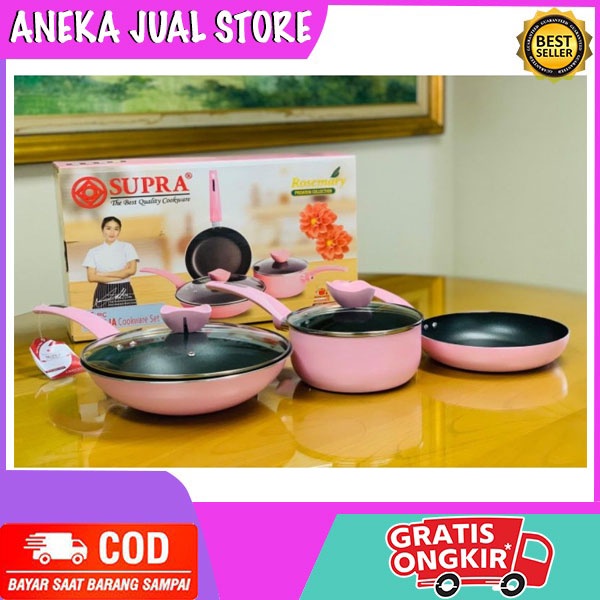 Jual Supra 5pcs Dahlia Cookware Set Panci Set Teflon Anti Lengket