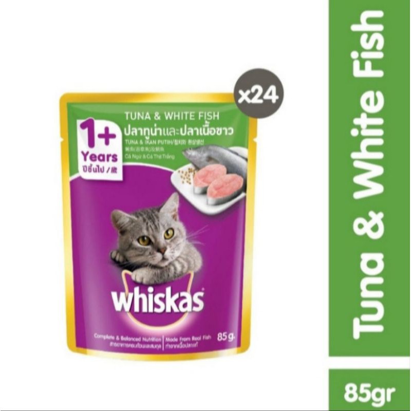 Jual pouch whiskas adult 85g whiskas sachet tuna & white fish (24 pcs ...